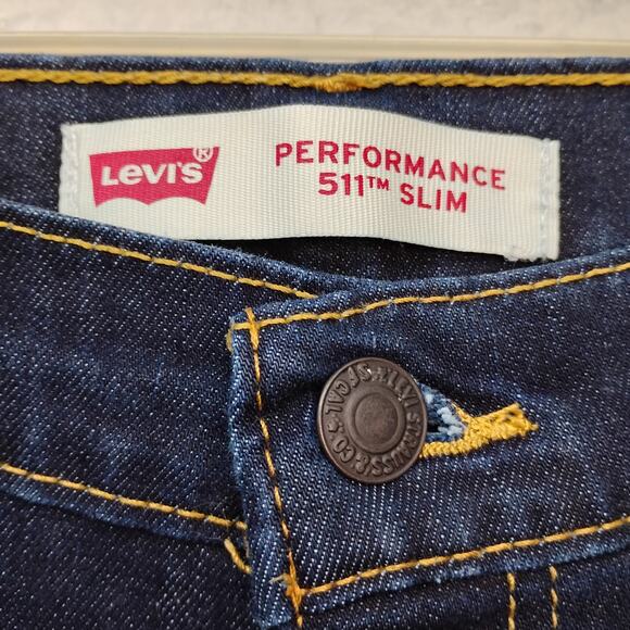 Levi's Performance 511 Slim Jeans Dark Blue Wash 18 Reg W29" x 31L - Picture 3 of 7